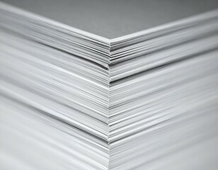 Close-up of a stack of papers, showcasing texture and lines. Ideal for backgrounds or concepts related to paperwork, administration, and organization.