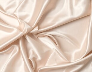 Fototapeta premium Elegant beige silk fabric texture. Soft, luxurious drapes and folds. Perfect for backgrounds, fashion, and design projects.