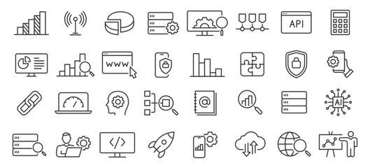 Data analysis and technology icons