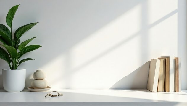 Modern minimalist office background, clean and bright workspace , contemporary, background image, desktop background