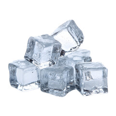 Close-up of a pile of clear ice cubes