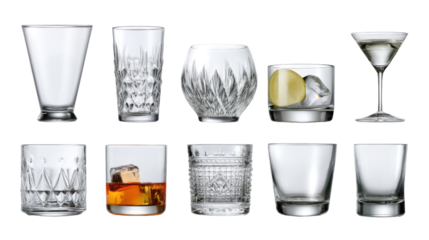 Crystal Glassware Collection: a sophisticated assortment of elegant crystal glassware. Showcasing an array of glasses.