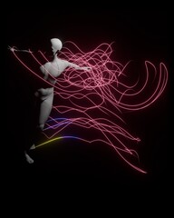 Mann im Licht und in Bewegung