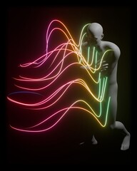 Mann im Licht und in Bewegung