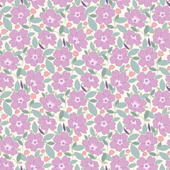 Lovely, beautiful spring flowers pattern. Ditsy floral seamless pattern. Cute small flower background. Repeat pattern. Ditsy print. Flower surface design, floral design for fashion, fabric, wrapping,