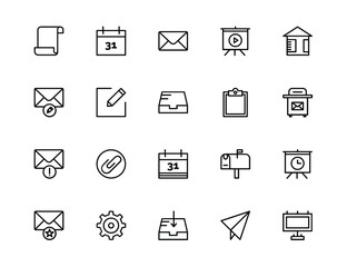 Organized symbols representing digital office tools