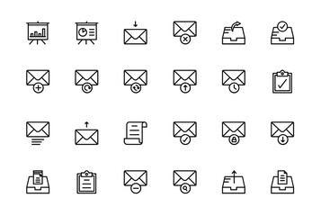 Email icons arrayed for communication
