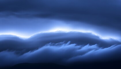 Fototapeta premium Stormy clouds illuminated by flashes of light.