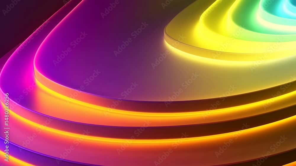 Poster colorful abstract layers glowing spectrum animation