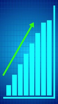 Business growth and profit chart animation, rising sales, income, and finance bar graph
