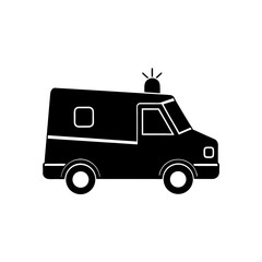 toy ambulance with siren on white background  .svg
