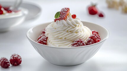 A tall glass filled with creamy vanilla ice cream topped with a rich, dark berry sauce and fresh blackberries.