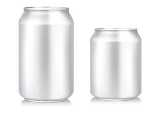 blank aluminum soda can isolated