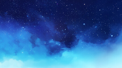 Obraz premium 竹 笹の水彩画笹夜空背景イラスト generative ai