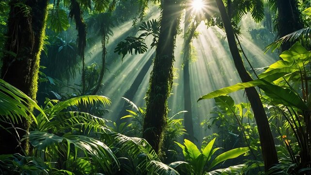 Green prehistoric jungle