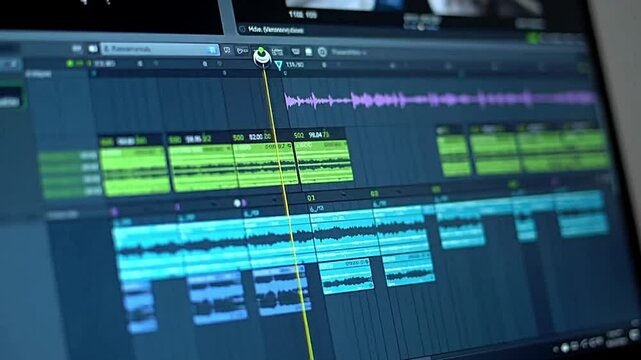 Professional software interface for video editing in film and television. Perfect for post-production of movies, cinematic scenes, and photo enhancements with advanced tools and effects