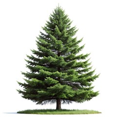 Obraz premium Cut out pine tree isolated on white background