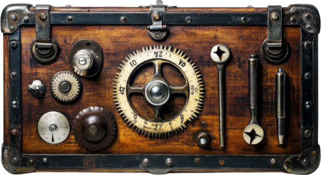 Vintage Mechanical Instrument Panel