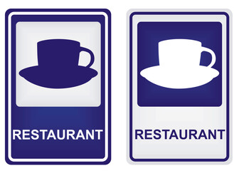 Road sign restaurant. vector illustration