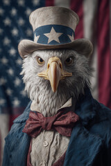 American flag and eagle, Uncle Sam, Independence Day