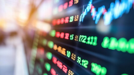 Stock Market Display with Sharp Rise and Fall of Financial Values