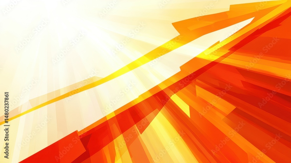Poster bright abstract background with dynamic orange and yellow rays