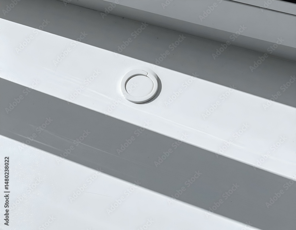 Poster abstract close-up of a white circular detail on a white surface with shadows. perfect for design bac
