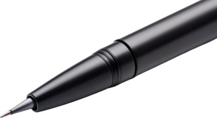 Close-up of a Modern Black Ballpoint Pen