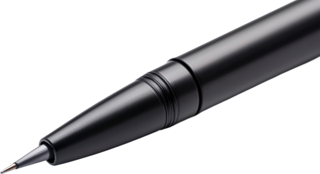 Close-up of a Modern Black Ballpoint Pen