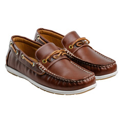 Elegant Brown Leather Boat Shoes Perfect for Casual or Smart-Casual Settings