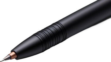 Close-up of a Modern Black Ballpoint Pen