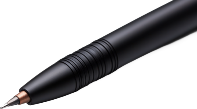 Close-up of a Modern Black Ballpoint Pen