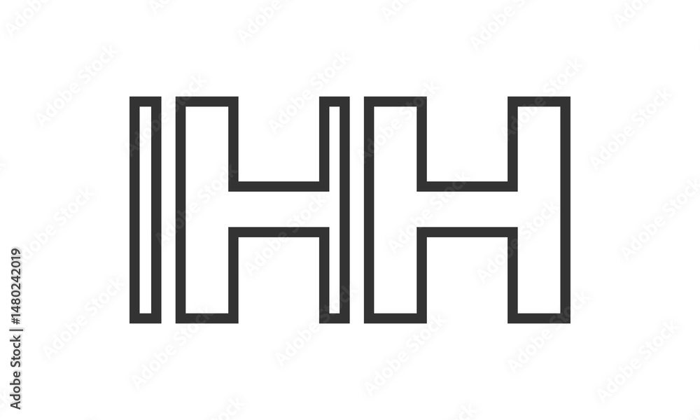 Fototapete ihh logo design template with strong and modern bold text. initial based vector logotype featuring s