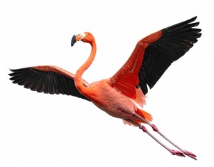 American Flamingo in Flight: A Vibrant, Graceful Pose