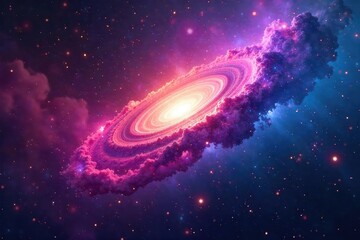 Fototapeta premium Abstract swirling nebula, cosmic dust and gas, vibrant colors, deep space background , texture, energy