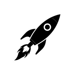 Fototapeta premium toy rocket with flames painted on white background 