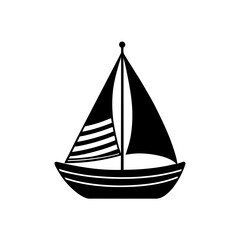 toy sailboat with fabric sails on white background.svg