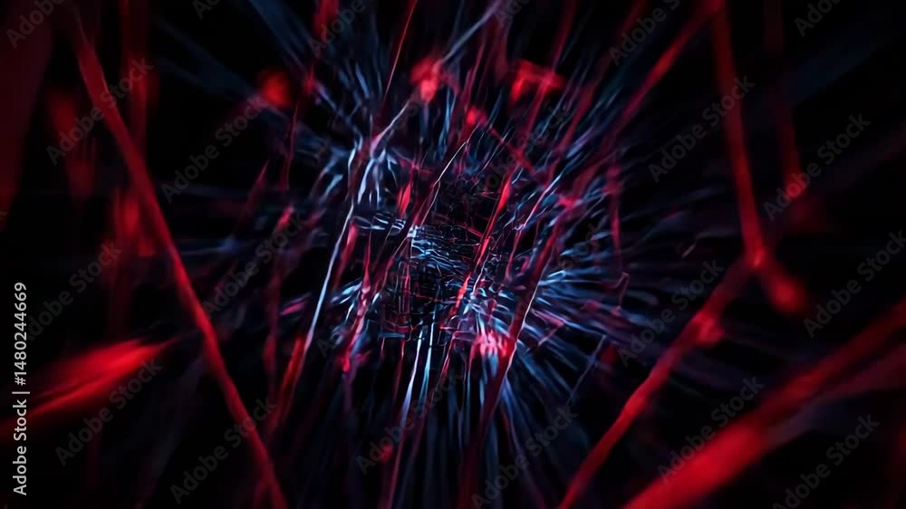 Poster abstract red blue futuristic data tunnel motion background