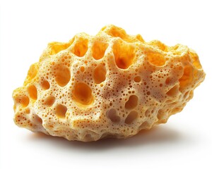 Close-up view of a natural sea sponge showcasing its unique porous texture and organic form
