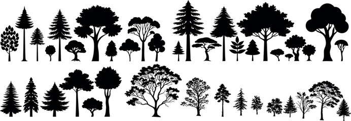 Tree Silhouette Collection | Diverse Botanical Forest Shapes for Design