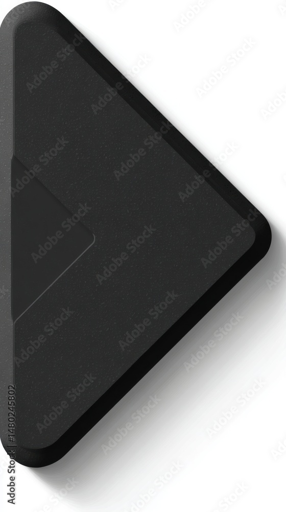 Poster abstract close up of matte black triangle with shadow on white background studio shot minimalist des