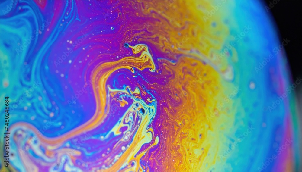 Poster vibrant colorful swirls abstract art digital artwork studio setting close-up view creative expressio