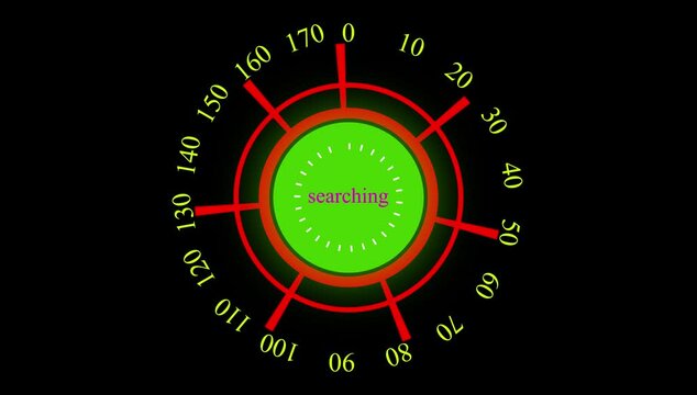 Digital Radar searching system animation. Radar Hus technology signal waves animated on background.