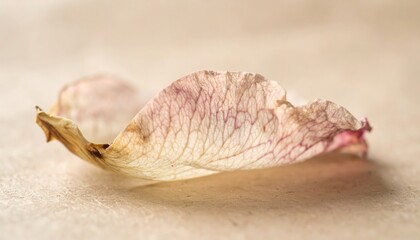 Fototapeta premium Delicate rose petal nature setting macro photography soft lighting artistic view beauty in imperfection