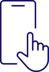 Cursor by Smartphone Minimalistic Icon Pictogram for Web and Graphic Design, Apps, Banners, Social Network and Cards