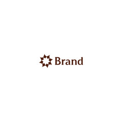 Star Flower Minimal Geometric Logo with white background. 