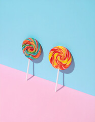 Lillipop colorful still life scene