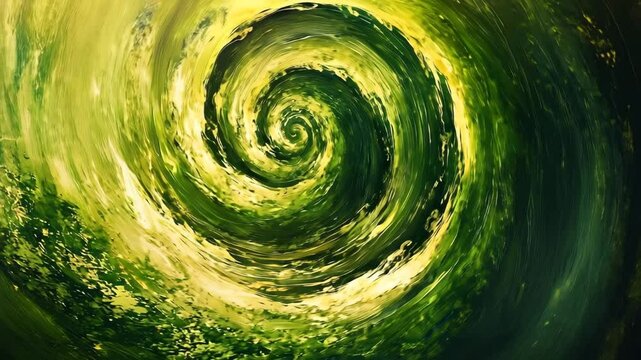 Abstract Hypnotic Green Swirl Animation