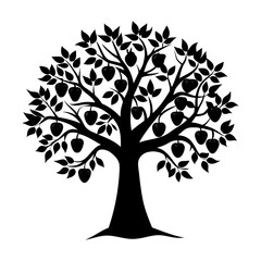 Obraz premium Apple Tree Silhouette vector illustration