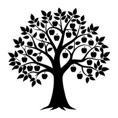 Obraz premium Apple Tree Silhouette vector illustration